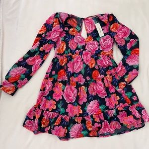 Francesca’s Floral Satin Mini Dress